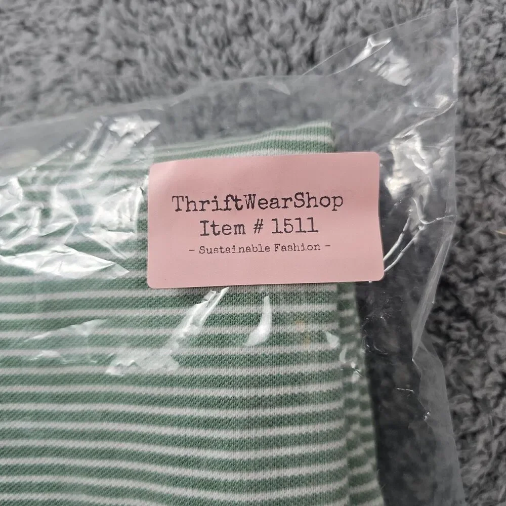 Nike Shirt Mens Medium Green Cotton Striped Golf Polo Dri Fit Casual Active